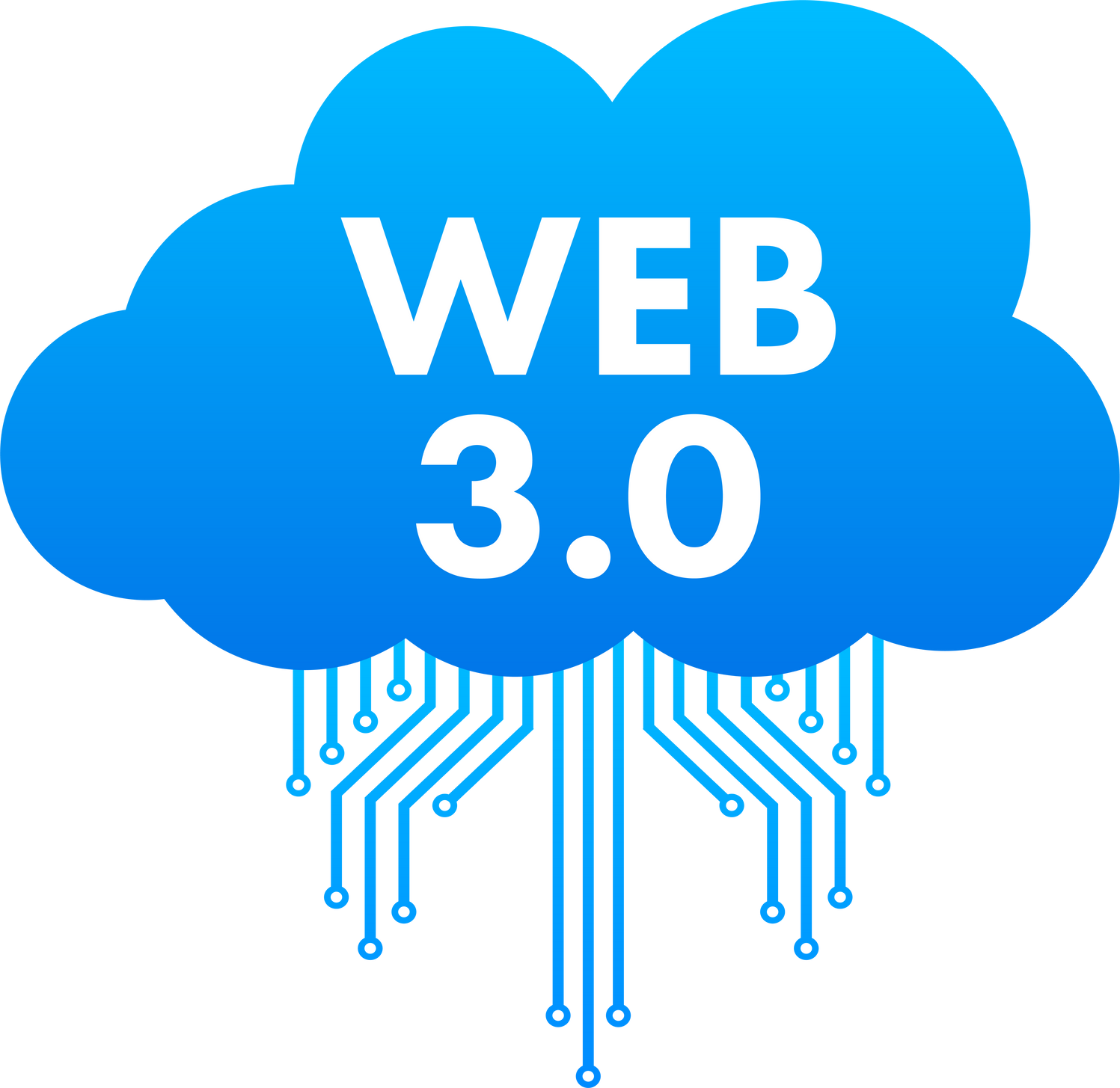 Web 3.0 technology for web design. Internet blockchain technology. Nft concept. Vector stock illustration.