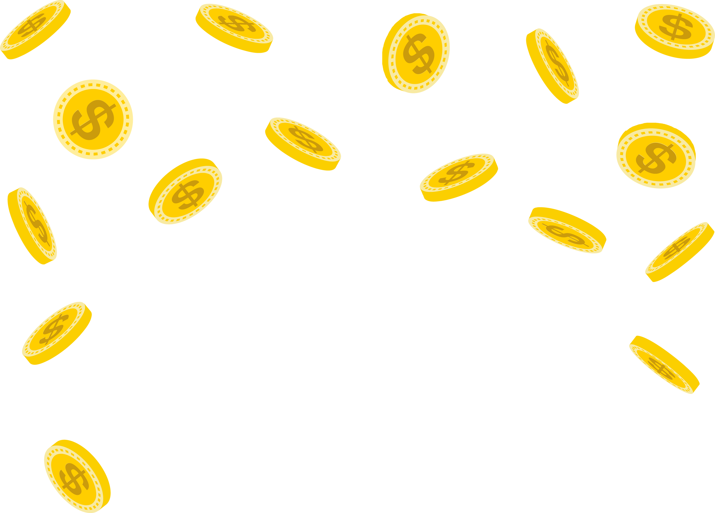 Golden Dollar Coins Illustration